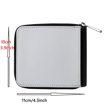 SCCFMM 10 Pieces Sublimation Wallet Blank Leather Men's Women's Zipper Card Holder Organizer Bag Coin Purse DIY Heat Transfer Crafts For Father's Day