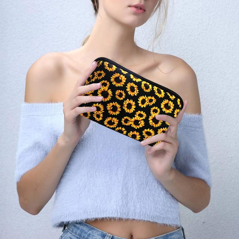 SCCFMM 20 Pcs Sublimation Blanks White Neoprene Cosmetic Bags DIY Heat Transfer Print Makeup Bags Iron on Zipper Toiletry Pouch Canvas Pen Case For Women Girls