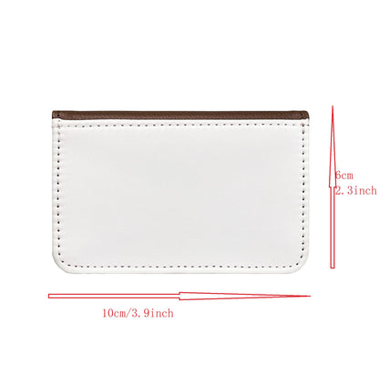 SCCFMM 12 Pieces Sublimation Blank Brown Color Business Card Holder PU Leather Name Card Case Pocket Blank Wallet Coin Purse Card Holder Case for DIY Heat Transfer Print