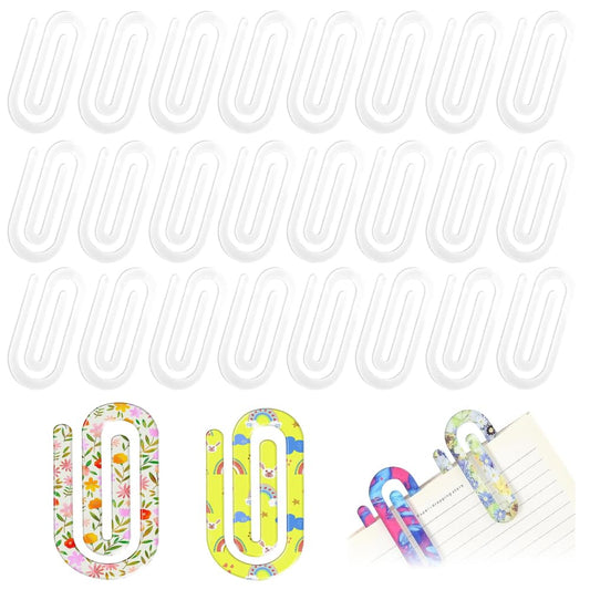 50 Pieces Sublimation Blank Acrylic Paper Clips Jumbo, 4x2 Inch Acrylic Sublimation Paperclips Large, Personalized DIY Heat Transfer Print Paper Clips for Crafts, Gifts, Home, Office, School Use