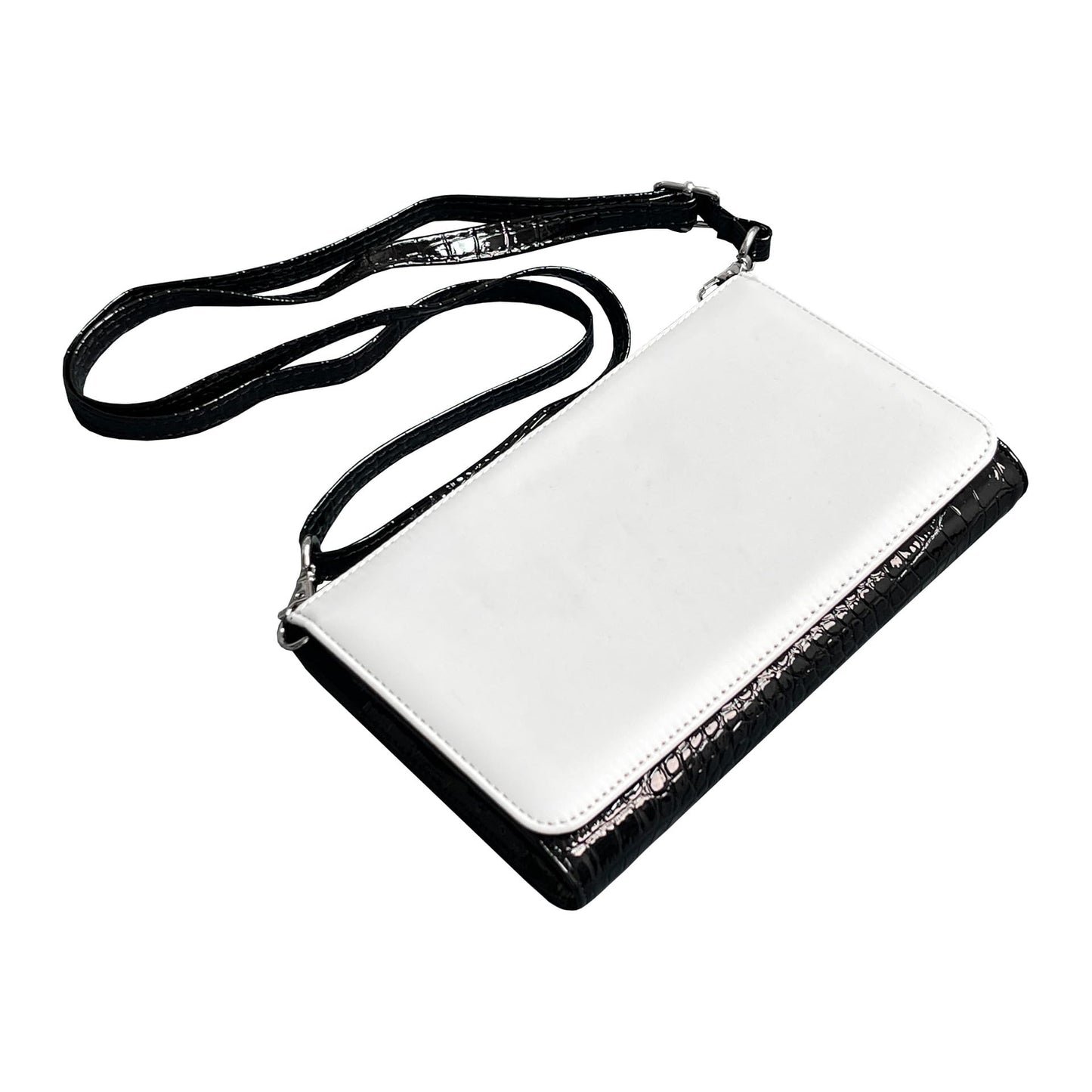 3 Pack Sublimation Blank Wallet With Shoulder Strap Women's Zipper Card Holder Storage Bag Sublimation PU Leather Women's Travel Clutch Wristband DIY Craft Shoulder Bag