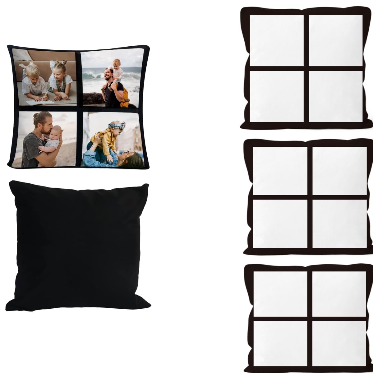 20 Pcs Sublimation Blank 4 Panel Pillow Cases Cushion Cover Throw Pillow Covers for Sublimation Heat Transfer Printing 15.7 x 15.7 Inch with Invisible Zippers DIY No Pillow Insert