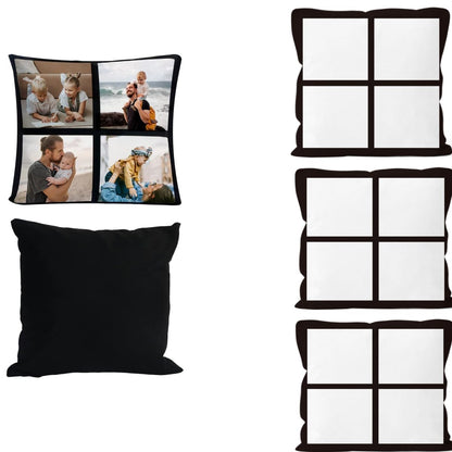 20 Pcs Sublimation Blank 4 Panel Pillow Cases Cushion Cover Throw Pillow Covers for Sublimation Heat Transfer Printing 15.7 x 15.7 Inch with Invisible Zippers DIY No Pillow Insert