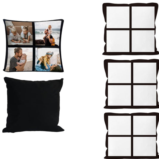 20 Pcs Sublimation Blank 4 Panel Pillow Cases Cushion Cover Throw Pillow Covers for Sublimation Heat Transfer Printing 15.7 x 15.7 Inch with Invisible Zippers DIY No Pillow Insert