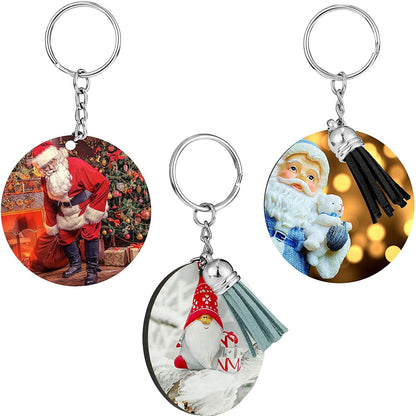 120Pcs Sublimation Double Side Blanks Keychain Bulk, MDF Wood 6 Shape Sublimation Blank Keychain with Keyrings, Unisex-Adult Double-Sided Printed for DIY Heat Transfer