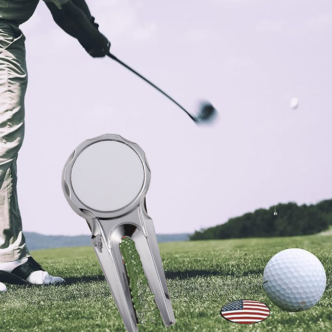 30pieces Sublimation Blank Golf Fork Divot Repair Tool Divot Tool and Ball Marker, DIY Heat Transfer Print Gift Ideas Golf Fork Multitool for Men Golfers