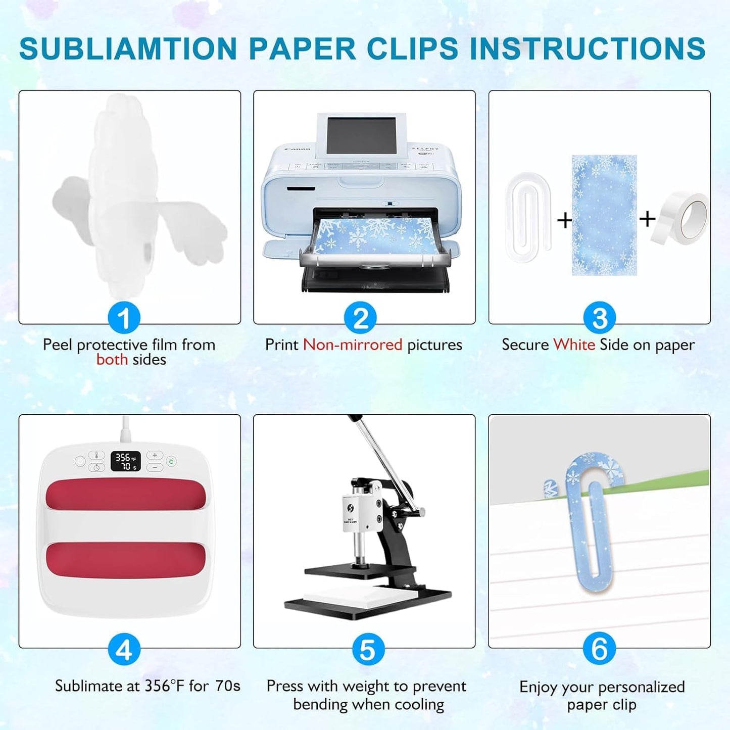 50 Pieces Sublimation Blank Acrylic Paper Clips Jumbo, 4x2 Inch Acrylic Sublimation Paperclips Large, Personalized DIY Heat Transfer Print Paper Clips for Crafts, Gifts, Home, Office, School Use