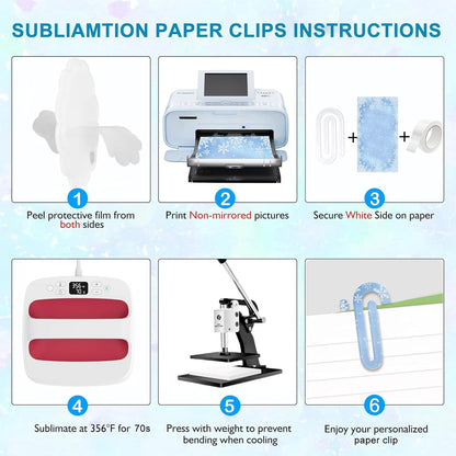 50 Pieces Sublimation Blank Acrylic Paper Clips Jumbo, 4x2 Inch Acrylic Sublimation Paperclips Large, Personalized DIY Heat Transfer Print Paper Clips for Crafts, Gifts, Home, Office, School Use