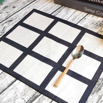 30 Pieces Sublimation Blank 9 Panel Placemats Wedding Party Linen Cotton DIY Heat Transfer Print Placemat Dining Table Place Mat for Kitchen Table