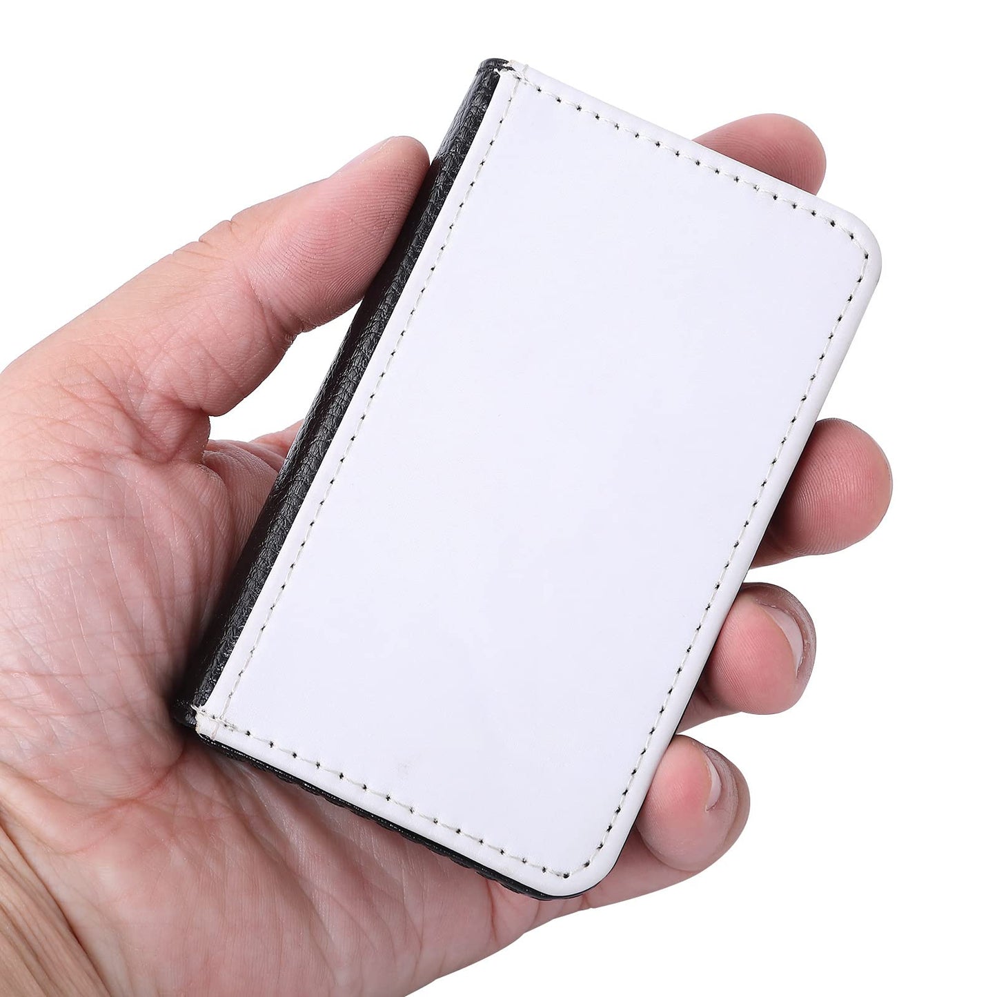 SCCFMM 12 Pieces Sublimation Blank Business Card Holder PU Leather Name Card Case Pocket DIY Heat Transfer Blank Wallet Coin Purse Card Holder Case for Men Women