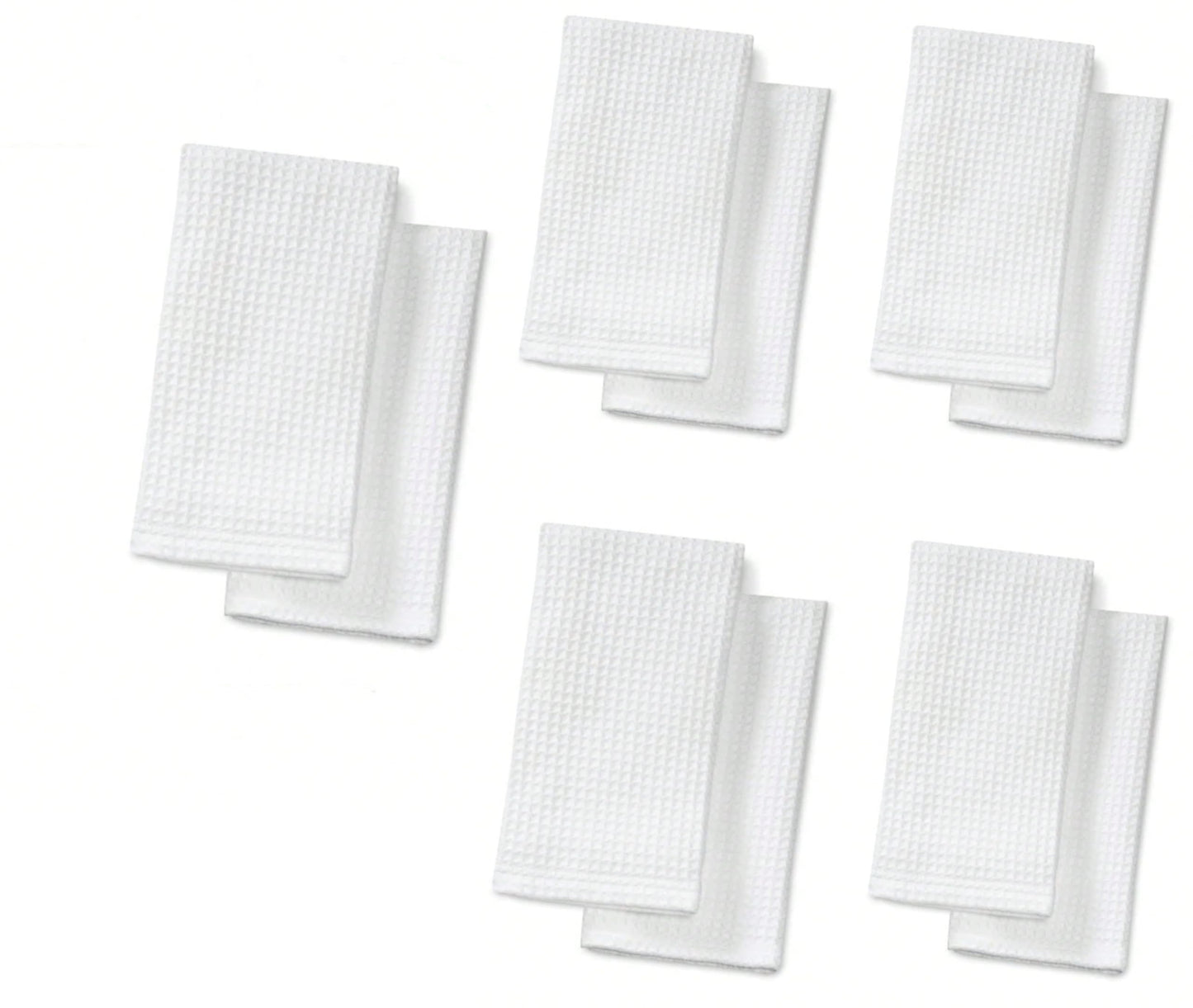 SCCFMM 10 Pack Sublimation Blank White Towels Waffle Weave Kitchen Towels Blanks Microfiber Dish Drying Towel for DIY Heat Transfer 16x24 Inch
