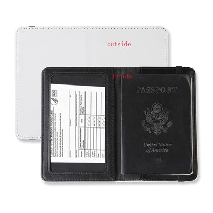 10 pieces DIY Sublimation Blank Passport Holder Covers, Black PU Leather Travel Passports Book Holder Wallet Cover DIY Heat Transfer Print for Passport, Business Cards, Credit Cards