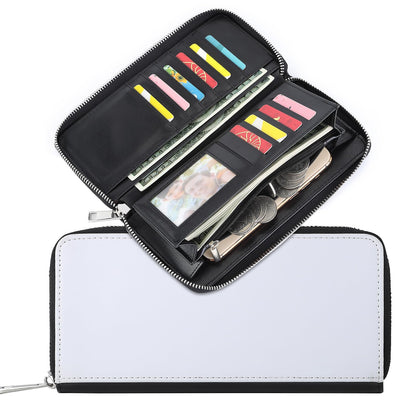 SCCFMM 5 Pieces Sublimation Blank Fashion Women Zip Around Long Wallet Diy Heat Transfer Print PU Leather Phone Clutch Travel Card Holder Purse For Women Girls Gift