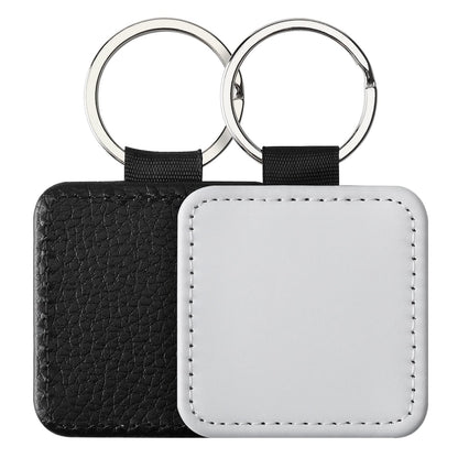 50 PCS Sublimation Single Side Blank Keychain PU Leather Sublimation Keychains DIY Heat Transfer Print Keyring for Pendant Ornament Making, Gift Present Making