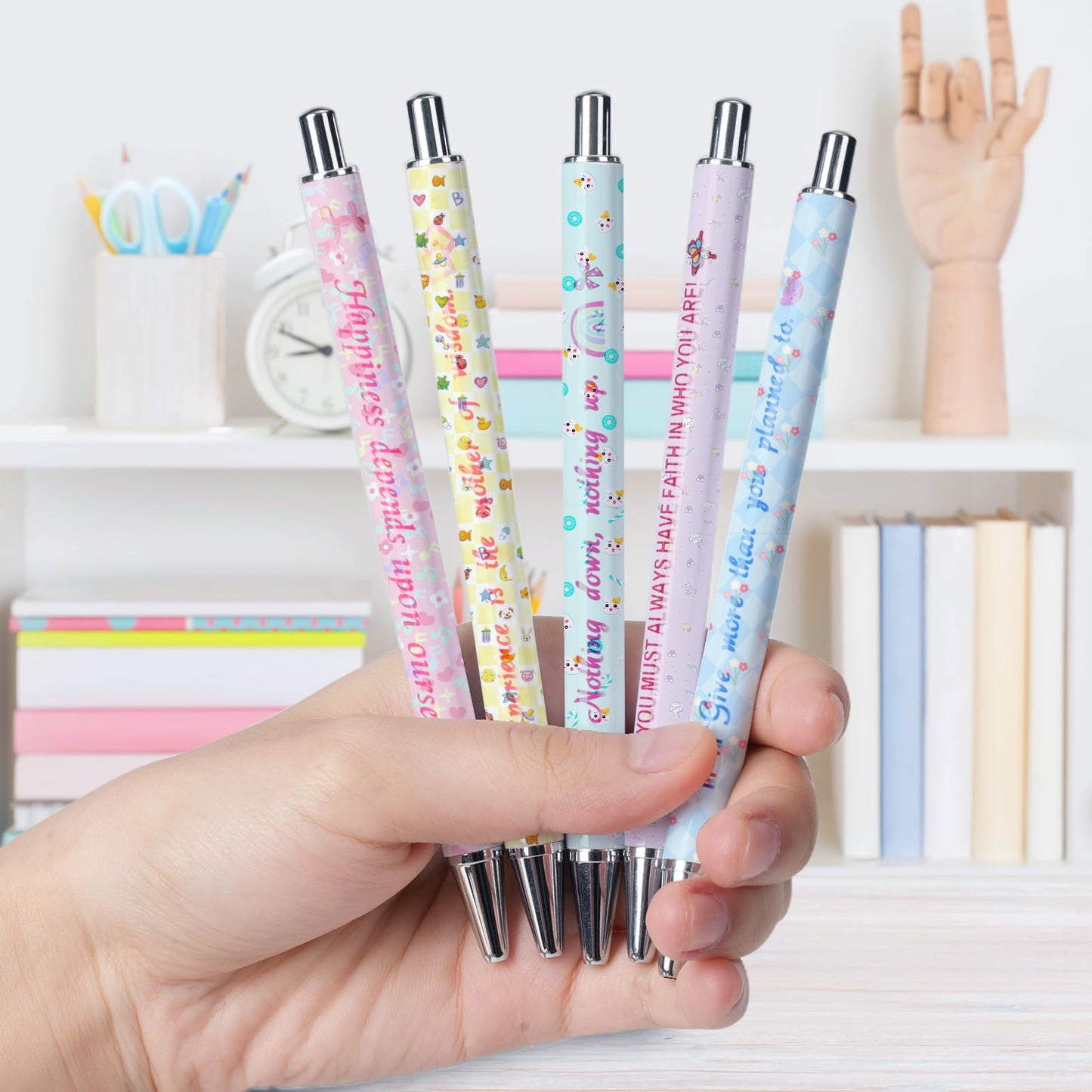 20 Pack Sublimation Pens Blanks No Clip Bulk White with 20 Pieces Shrink Wrap Films, DIY Personalized Ballpoint Pen by Heat Press Sublimation Oven
