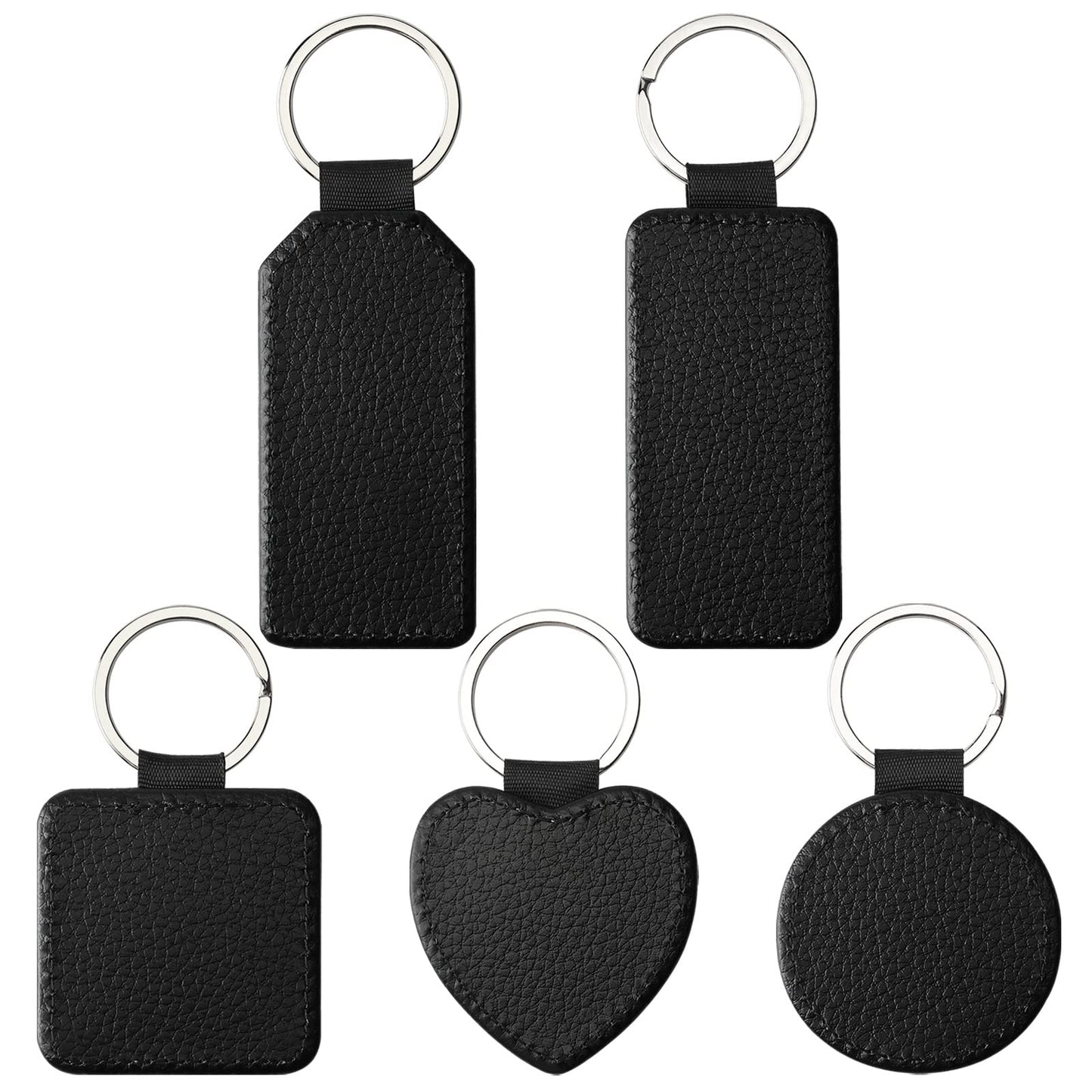 50 PCS Sublimation Single Side Blank Keychain PU Leather Sublimation Keychains DIY Heat Transfer Print Keyring for Pendant Ornament Making, Gift Present Making