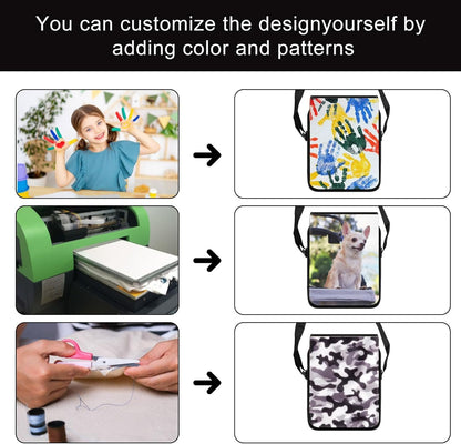 SCCFMM 5 Pcs Sublimation Blanks Larger Capacity Shoulder Bag Sublimation 15inch Shoulder Bag Crossbody Bag DIY Heat Transfer Print Sublimation Bags for Men Adults Children Father's Day Gifts