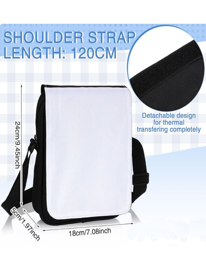 SCCFMM 5 Pcs Sublimation Blanks Larger Capacity Shoulder Bag Sublimation 15inch Shoulder Bag Crossbody Bag DIY Heat Transfer Print Sublimation Bags for Men Adults Children Father's Day Gifts