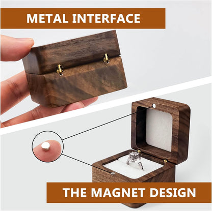 20 pieces Personalized Laser Wooden Ring Box, Mini Engagement Ring Holder Box with Single Slot, Square Wedding Ring Box for Ring, Elegant and Retro Ring Holder Box for Laser Engrave