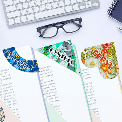 30pcs  Sublimation PU Leather Corner Bookmarkers 2" Heart-Shaped White Blanks for Reading Lover Personalized Reading Gifts