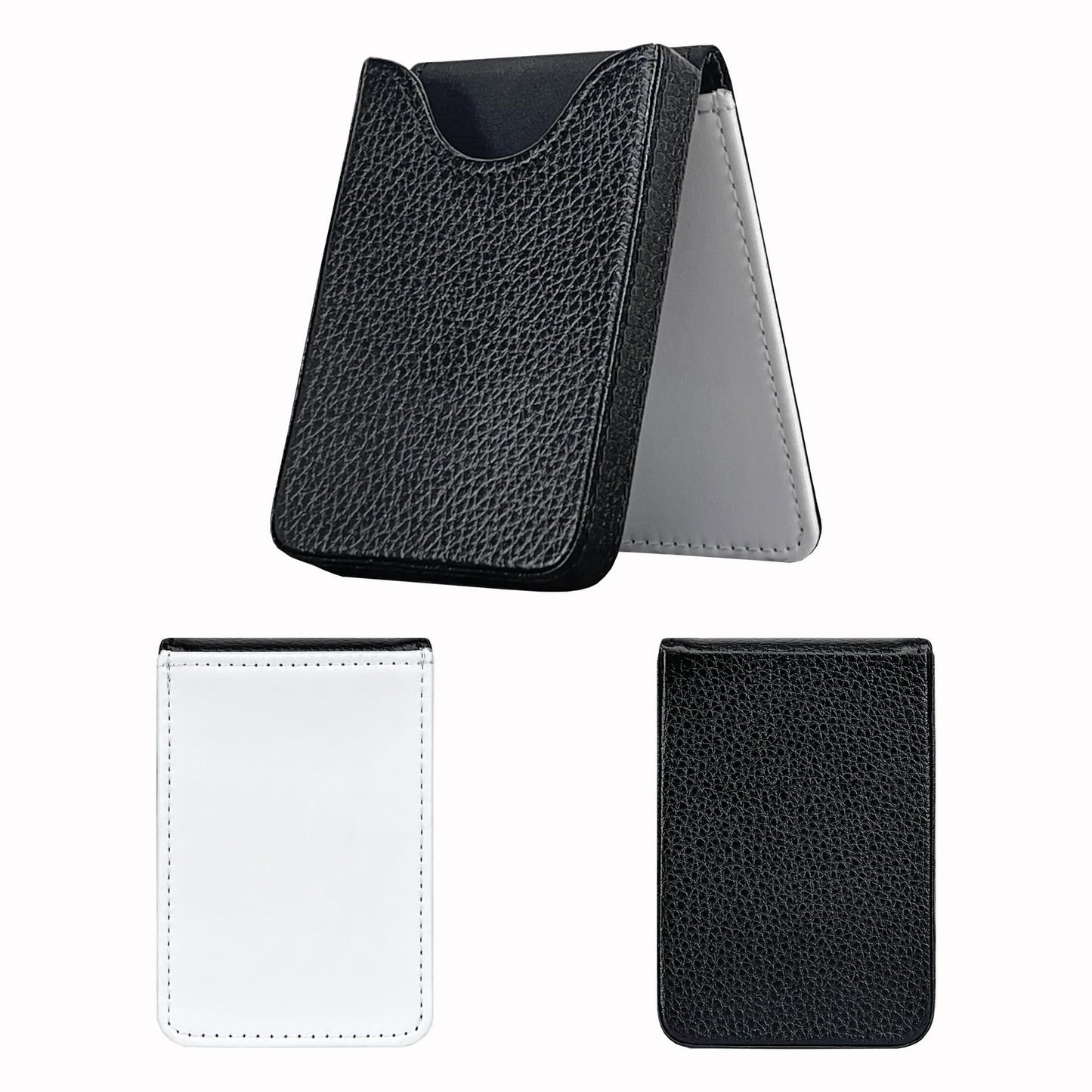 10 Pieces Sublimation Blank PU Business Card Holder, DIY Heat Transfer Print PU Leather Business Card Case Pocket Wallet with Magnetic Shut for Men Women