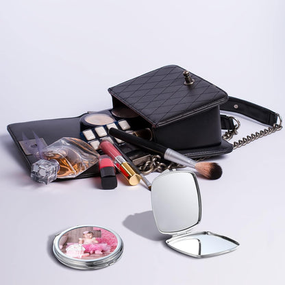 20 Pcs Sublimation Blanks Compact Mirror Bulk Small Gifts for Women DIY Heat Transfer Print Folding Pocket Makeup Mirror Handheld Mirror Round Square Sublimation Mirror for Purse Travel