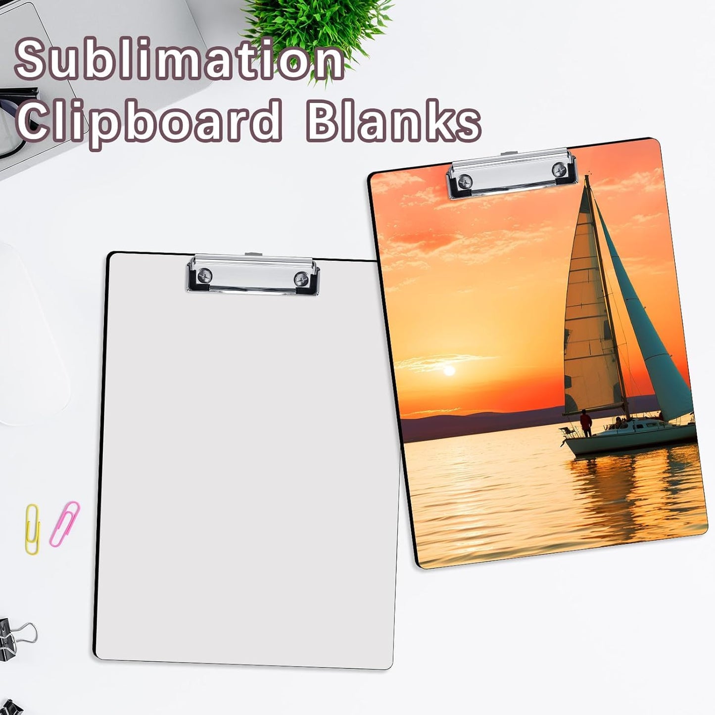 5 Pack Sublimation Blank Clipboard MDF A4 Letter Size 8.8'' x 12.4'' DIY Heat Transfer Print Teacher Blanks for Office Products DIY Handmade Craft Sublimation Ornaments