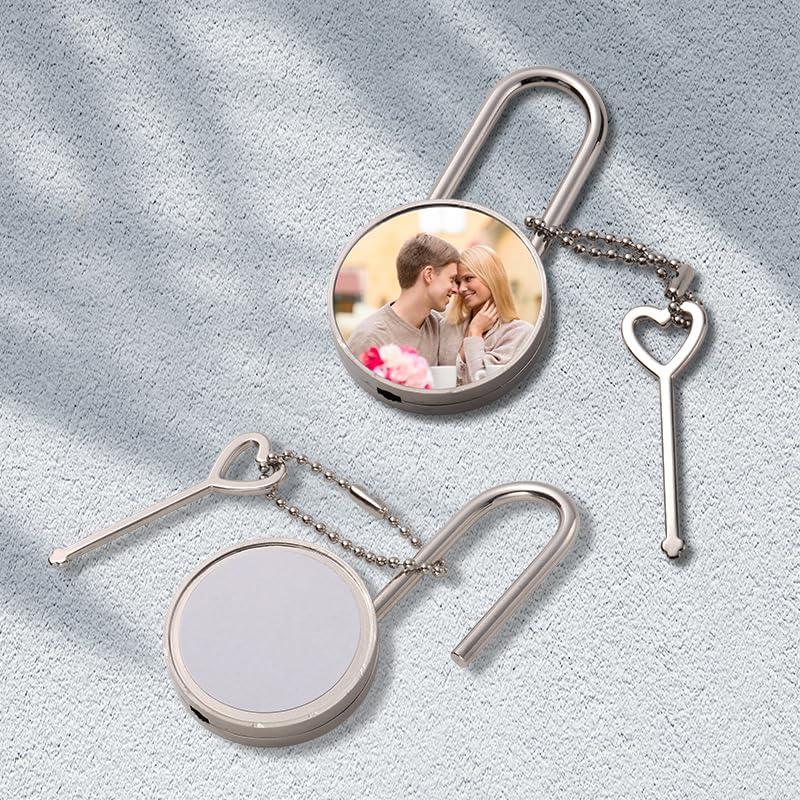 15 Set Sublimation Blank Safety Locks Chest Padlock Mini Locker Small Jewelry Boxes Locker Sublimation Diary Lock Backpack Lock Mini Padlock with Key Metal for DIY Heat Transfer Print