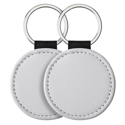 SCCFMM 50 PCS Sublimation Blank Keychain PU Leather Sublimation Keychains DIY Heat Transfer Print Keyring for Pendant Ornament Making, Gift Present Making