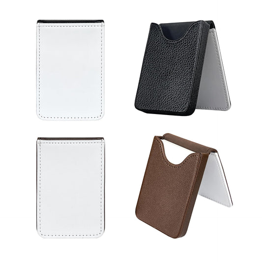 10 Pieces Sublimation Blank PU Business Card Holder, DIY Heat Transfer Print PU Leather Business Card Case Pocket Wallet with Magnetic Shut for Men Women