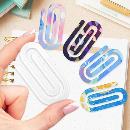 50 Pieces Sublimation Blank Acrylic Paper Clips Jumbo, 4x2 Inch Acrylic Sublimation Paperclips Large, Personalized DIY Heat Transfer Print Paper Clips for Crafts, Gifts, Home, Office, School Use