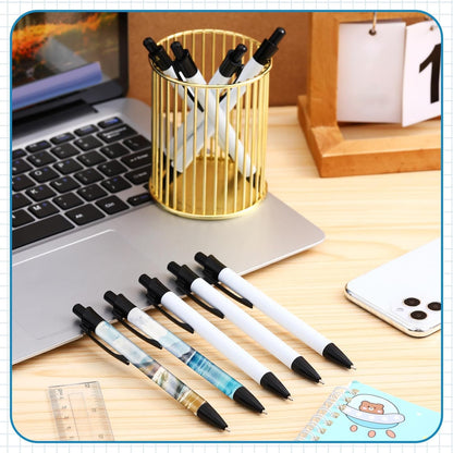 50 pcs Sublimation Blank Metal Body Pens DIY Heat Transfer Ballpoint Pen with Shrink Wrap DIY Heat Transfer Print School Supplies for Christmas DIY Office School Stationery Supplies