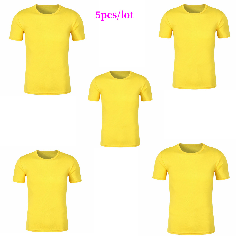 5pcs Quick Dry Clothes Sublimation Mesh Plain Sports T-shirt Adults Polyester Tee Tops For Heat Transfer Print
