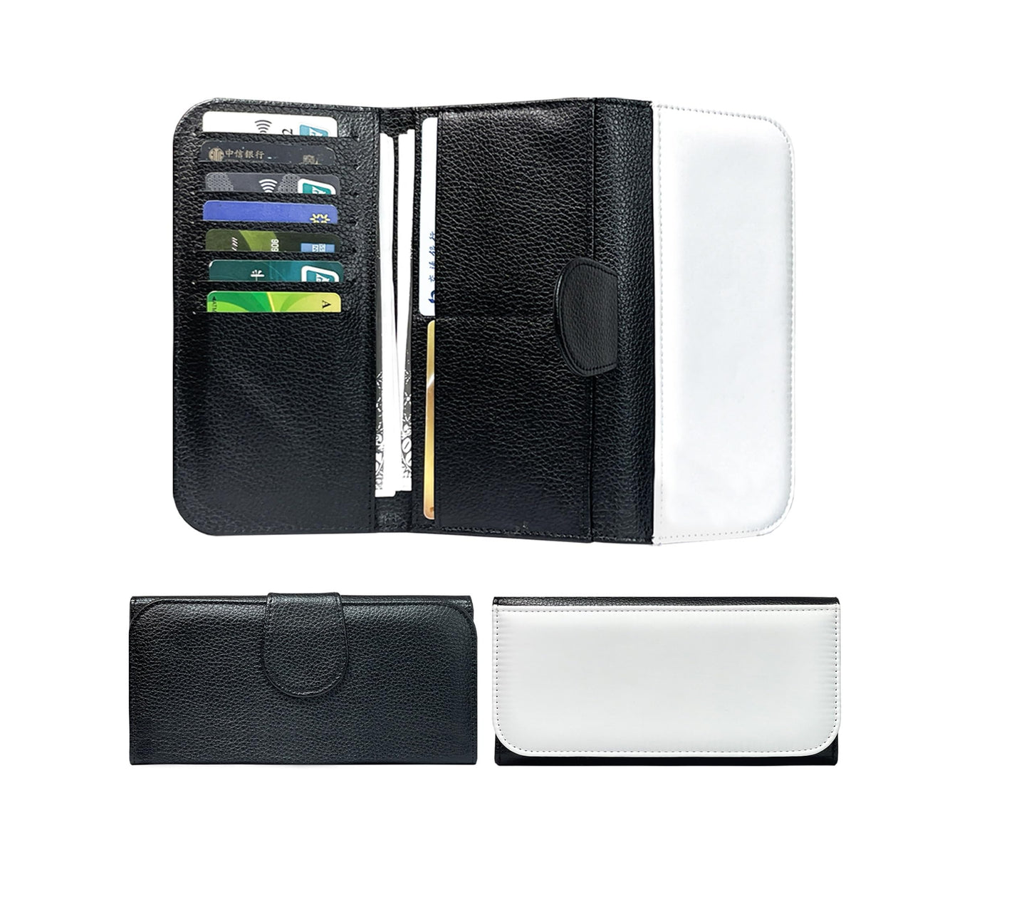 5 Pack Sublimation Blank Trifold Wallet PU Leather Coin Purse 7 Card Slots, 2 Slip Pockets - Minimalist Design, Slim Wallet DIY Heat Transfer Print for Women Men
