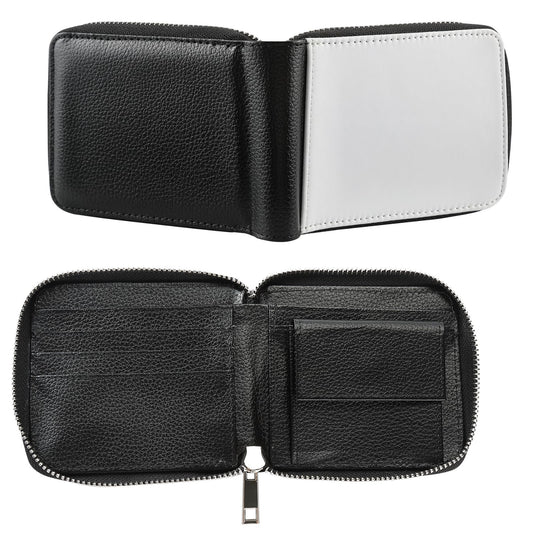 SCCFMM 10 Pieces Sublimation Wallet Blank Leather Men's Women's Zipper Card Holder Organizer Bag Coin Purse DIY Heat Transfer Crafts For Father's Day