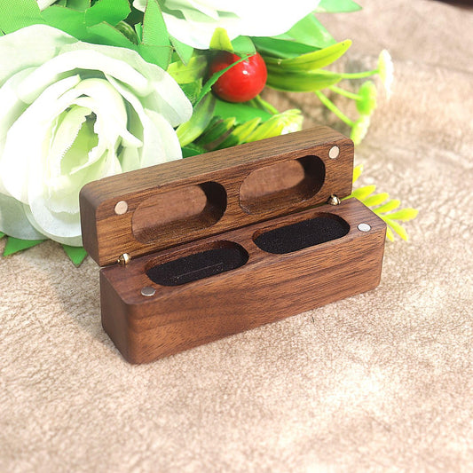 SCCFMM 20 pieces Personalized Double Ring Box - Slim Wooden Ring Case Box for Wedding Ceremony Engagement Proposal Ring Bearer Box for 2 Rings, Christmas Gift Ideas For Laser Engrave