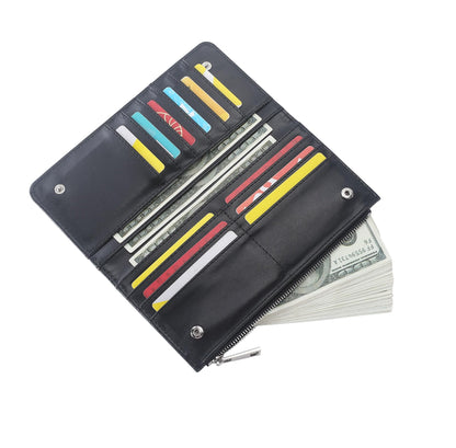 SCCFMM 5 pieces Sublimation Blank Long Coin Purse Larger Capacity Women Zipper Wallet PU Leather Coin Credit Card Holder Travel Bag For Diy Crafts Heat Transfer Print