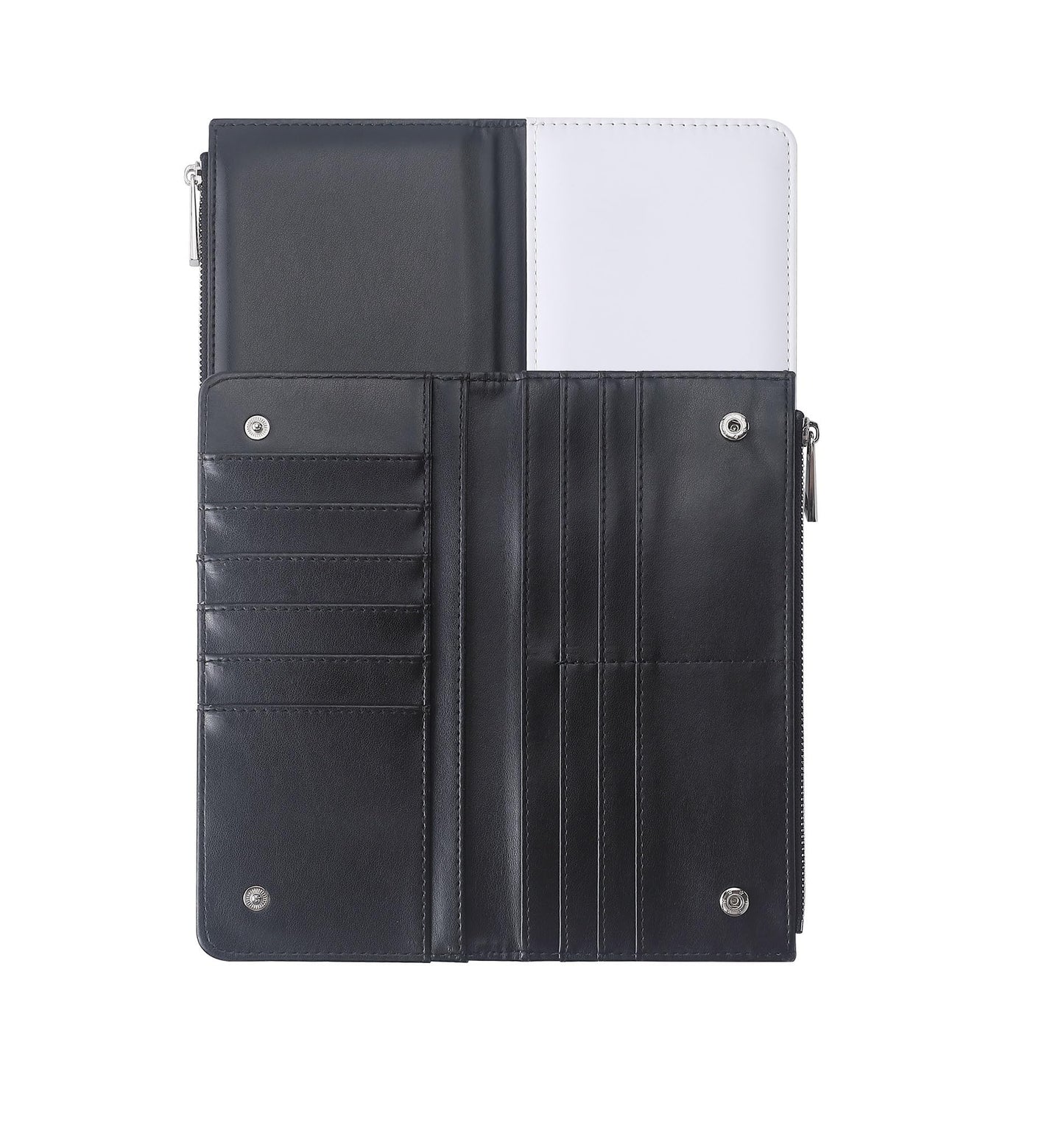 SCCFMM 5 pieces Sublimation Blank Long Coin Purse Larger Capacity Women Zipper Wallet PU Leather Coin Credit Card Holder Travel Bag For Diy Crafts Heat Transfer Print