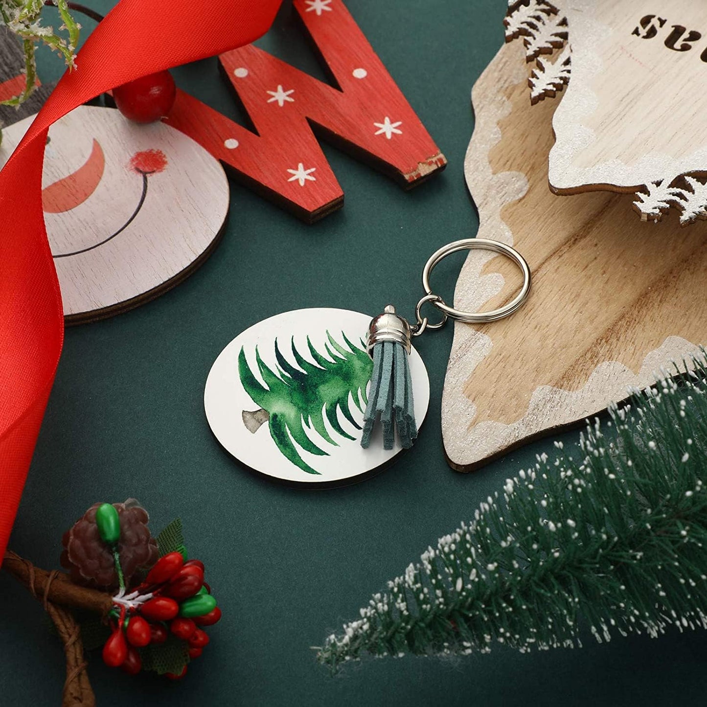 120Pcs Sublimation Double Side Blanks Keychain Bulk, MDF Wood 6 Shape Sublimation Blank Keychain with Keyrings, Unisex-Adult Double-Sided Printed for DIY Heat Transfer