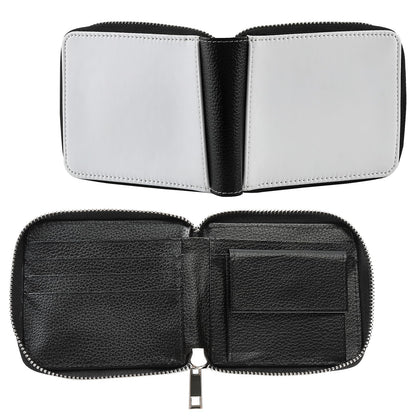 SCCFMM 10 Pieces Sublimation Wallet Double Side Blank Pu Leather Men's Women's Zipper Card Holder Organizer Bag Coin Purse DIY Heat Transfer Print Crafts For Father's Day