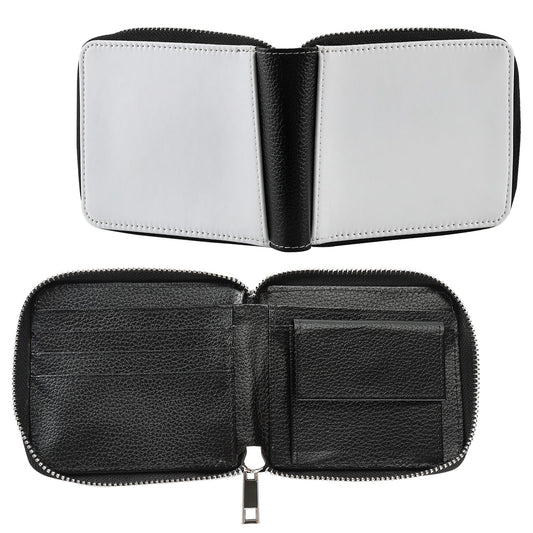 SCCFMM 10 Pieces Sublimation Wallet Double Side Blank Pu Leather Men's Women's Zipper Card Holder Organizer Bag Coin Purse DIY Heat Transfer Print Crafts For Father's Day