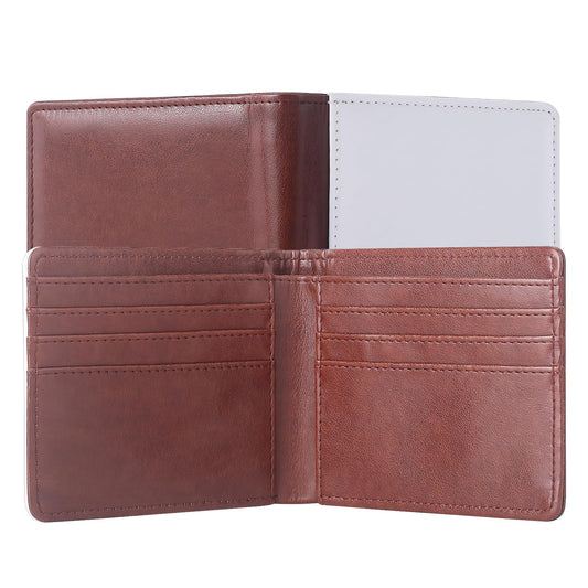 SCCFMM 10 Pieces Sublimation Blanks Brown Color Wallets for Men Card Holder Gifts Wallets DIY Heat Transfer Sublimation Print Wallet DIY Craft for Father's Day