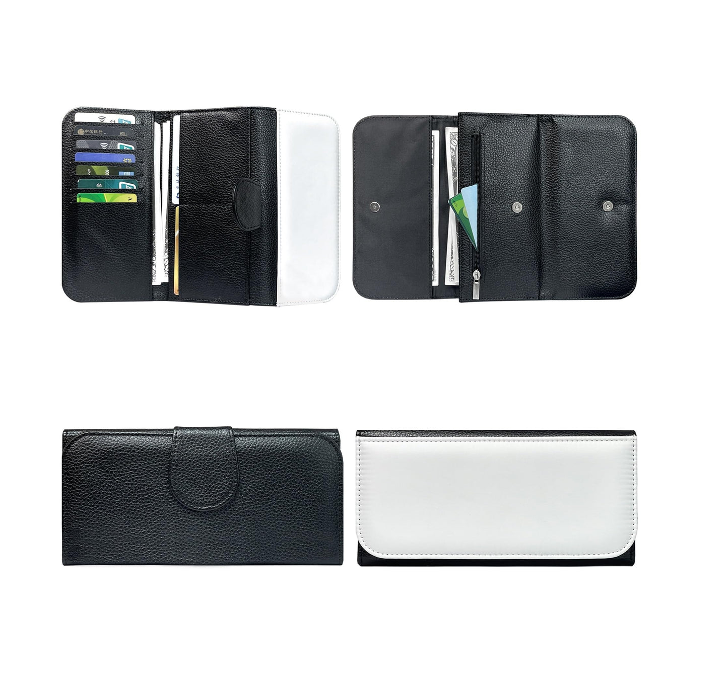5 Pack Sublimation Blank Trifold Wallet PU Leather Coin Purse 7 Card Slots, 2 Slip Pockets - Minimalist Design, Slim Wallet DIY Heat Transfer Print for Women Men