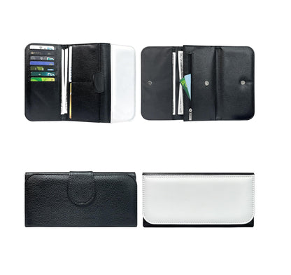 5 Pack Sublimation Blank Trifold Wallet PU Leather Coin Purse 7 Card Slots, 2 Slip Pockets - Minimalist Design, Slim Wallet DIY Heat Transfer Print for Women Men