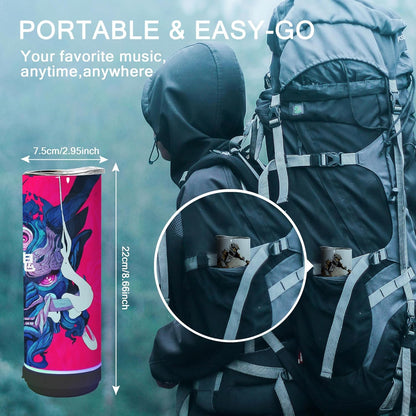 1Pcs 20oz Sublimation Blank Music Speaker Tumbler Cup Skinny Stainless Steel Double Wall Vacuum Insulated Bluetooth Speaker Skinny Straight Tumblers for DIY Heat Transfer Print