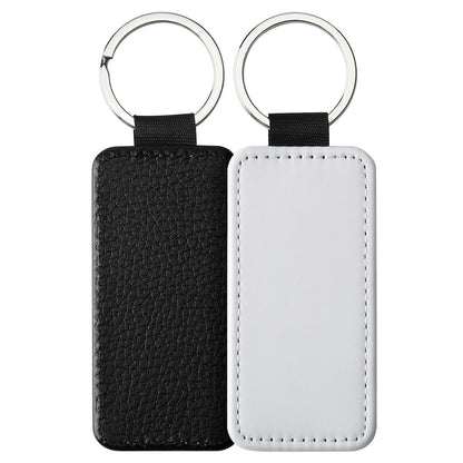 50 PCS Sublimation Single Side Blank Keychain PU Leather Sublimation Keychains DIY Heat Transfer Print Keyring for Pendant Ornament Making, Gift Present Making