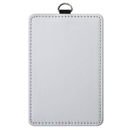 30 Pack Sublimation Blank Clear Genuine Leather ID Badge Holder DIY Heat Transfer Print Vertical ID Card Holders for Badges Waterproof Name Tag Holders for Coach Office Employees Students