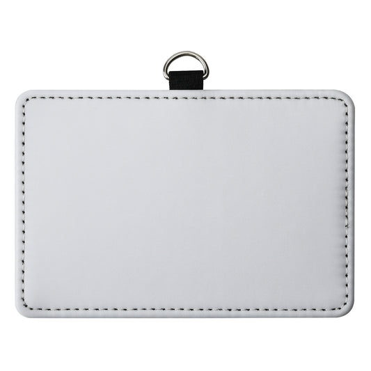 30 Pack Sublimation Blank PU Leather ID Badge Holder DIY Heat Transfer Print Horizontal ID Card Holders for Badges Waterproof Name Tag Holders for Coach Office Employees Students