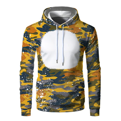 Sublimation Hoodies Fashion Camouflage Print Pullover Sweatshirts Front Blanks Autumn Winter Hoodies For Heat Transfer Print