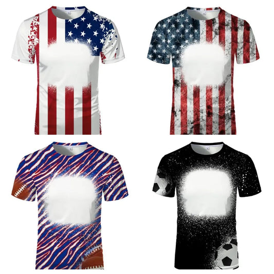 Sublimation Tshirts Family Tee Tops Polyester Clothes Blank T-shirts O-Neck Plus Size 6XL Tee Shirt For Heat Transfer Print